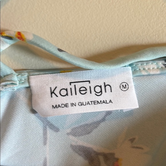 Kaileigh Blue Asymmetrical Flutter Sleeve Blouse - Picture 3 of 5